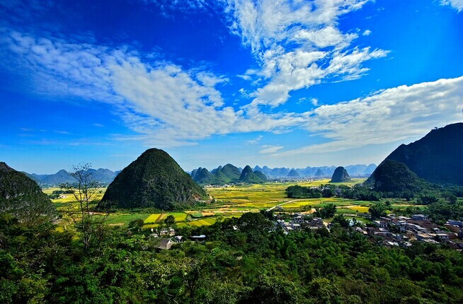 桂林漓江陽朔、德天瀑布通靈、巴馬長壽村雙臥